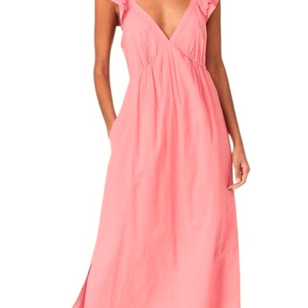 Xirena Leia Flutter Sleeve Side Slits Midi Dress Size XS Cottage Beach Summer